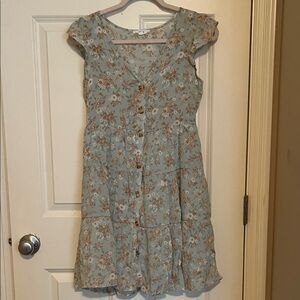 Mine Floral Kids Dress in Blue and Brown